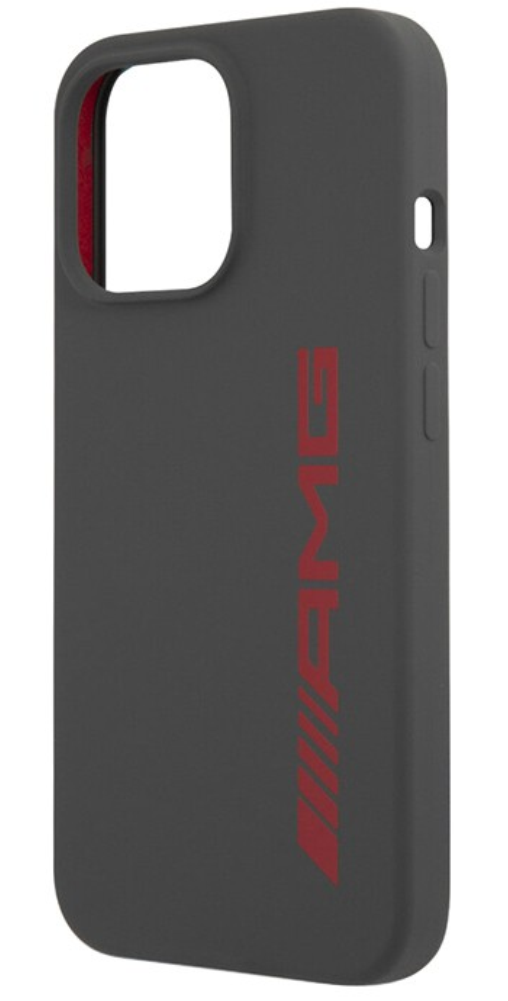 Чехол Mercedes для iPhone 13 Pro Max Liquid silicone with Red big logo Hard Grey