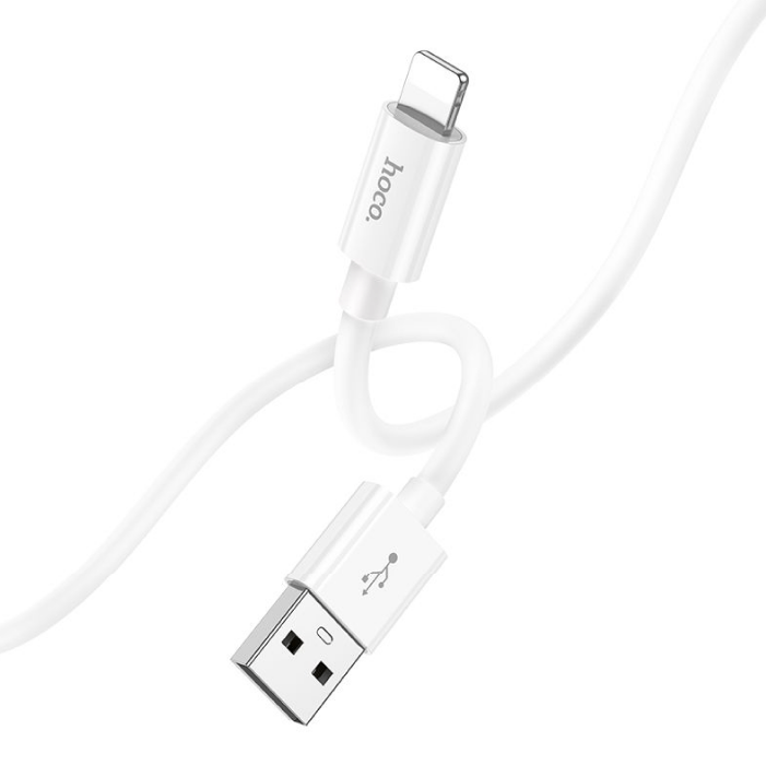 Кабель Hoco X87 Magic Silicone Charging Data Cable USB-A->Lightning, белый