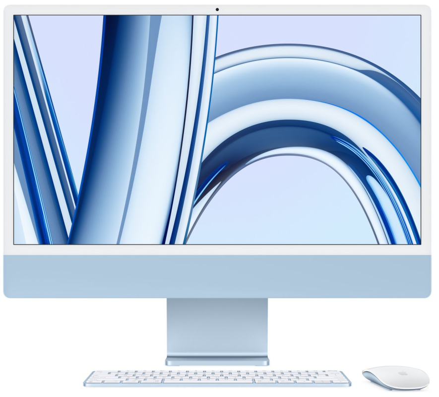 Моноблок Apple iMac 24" (2023) Retina 4,5K MQRQ3 Blue (M3 8Core CPU, 10Core GPU/8Gb/256SSD)