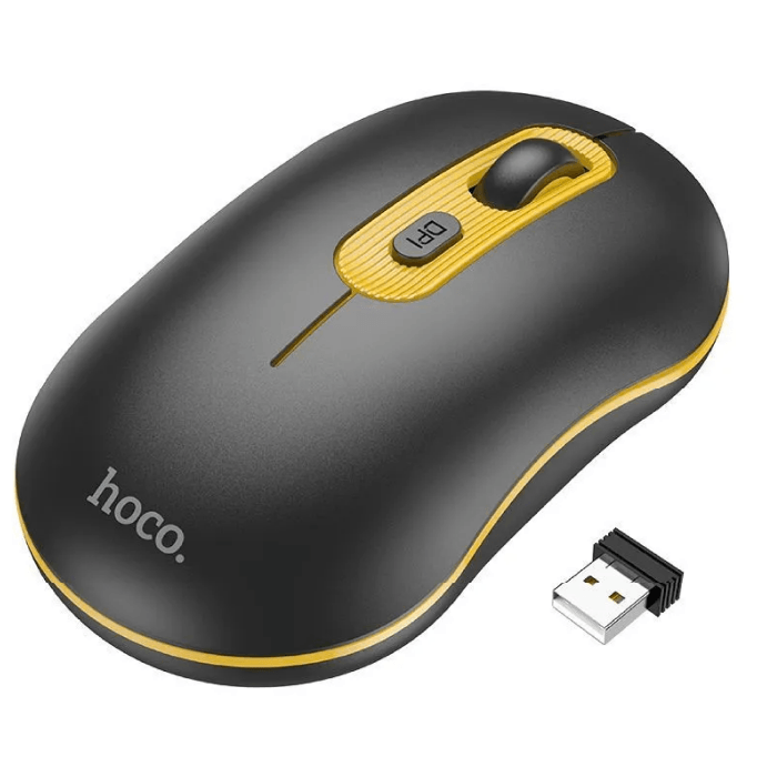 Мышь Hoco GM21 Platinum 2.4G Business Wireless Mouse, black-yellow