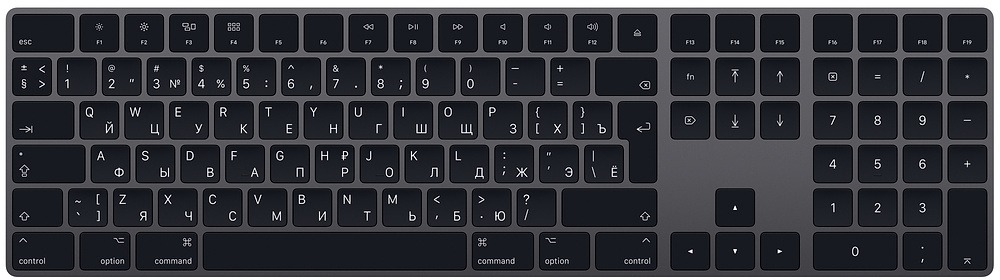 Клавиатура Apple Magic Keyboard с цифровой панелью, «серый космос» с Touch ID