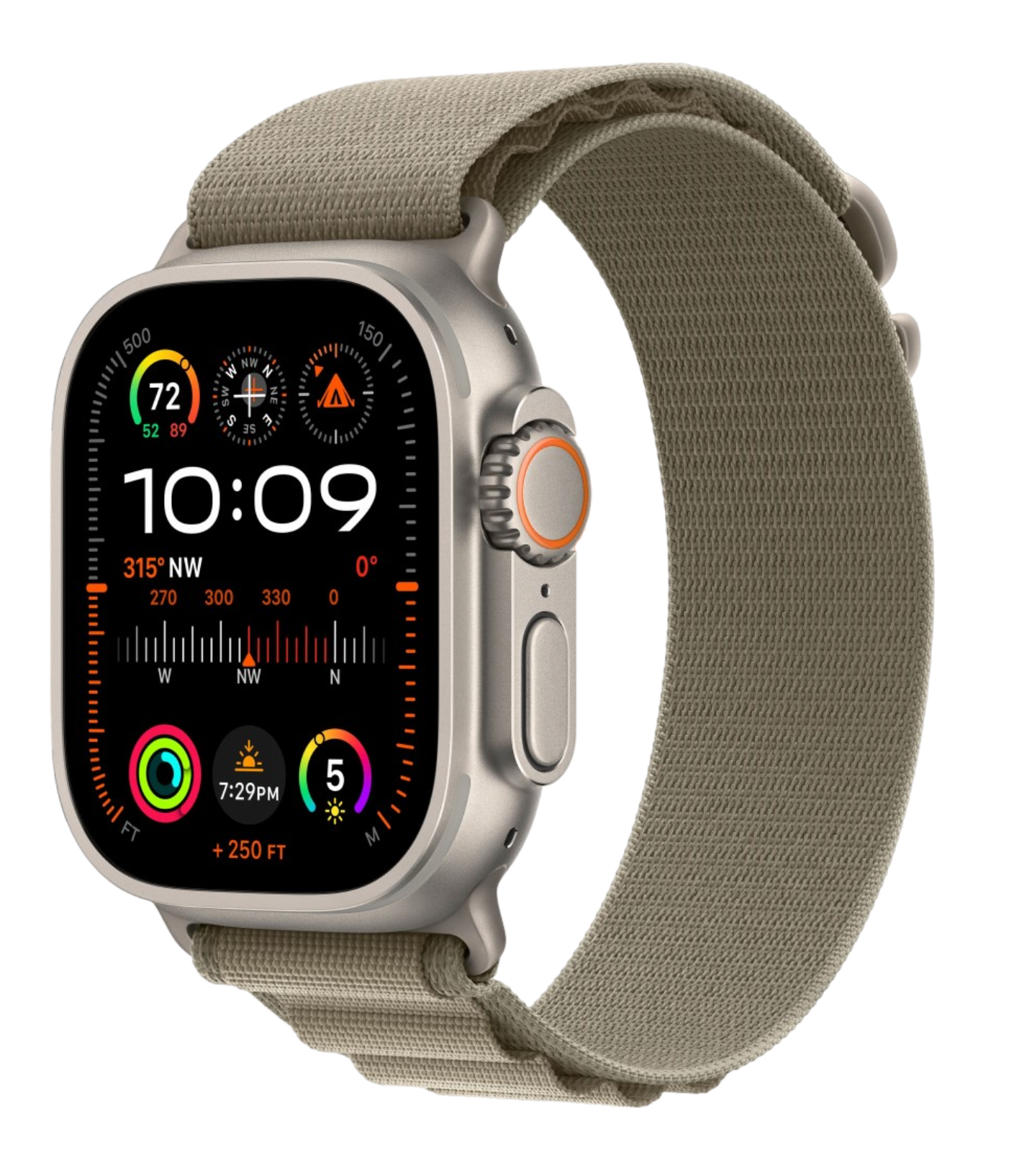 Apple Watch Ultra 2 GPS, 49 мм, корпус из титана, ремешок Alpine оливкового цвета M (MREY3)