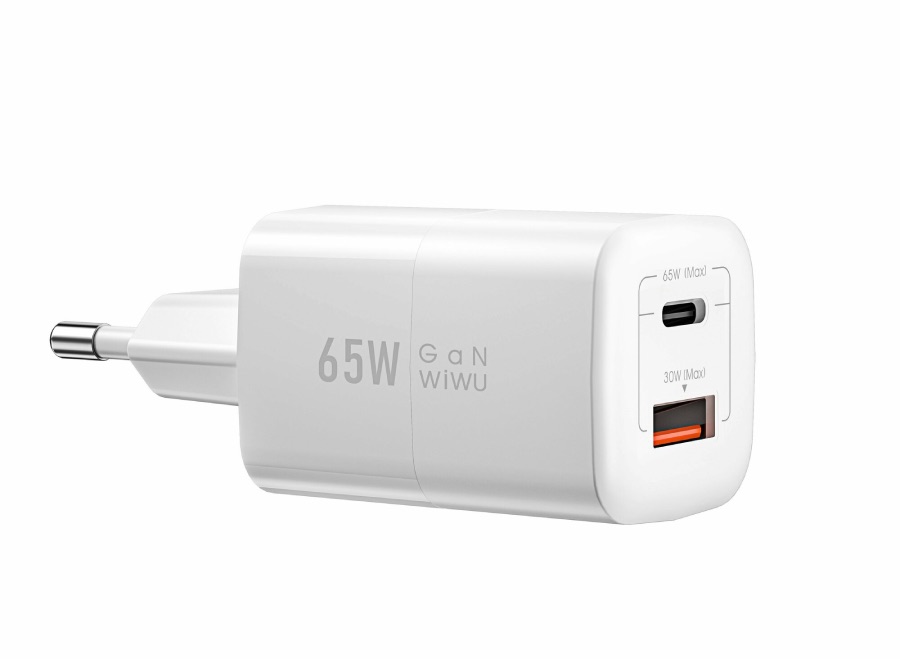 Сетевое зарядное устройство WiWU U012 USB-C\USB-A 65W белый