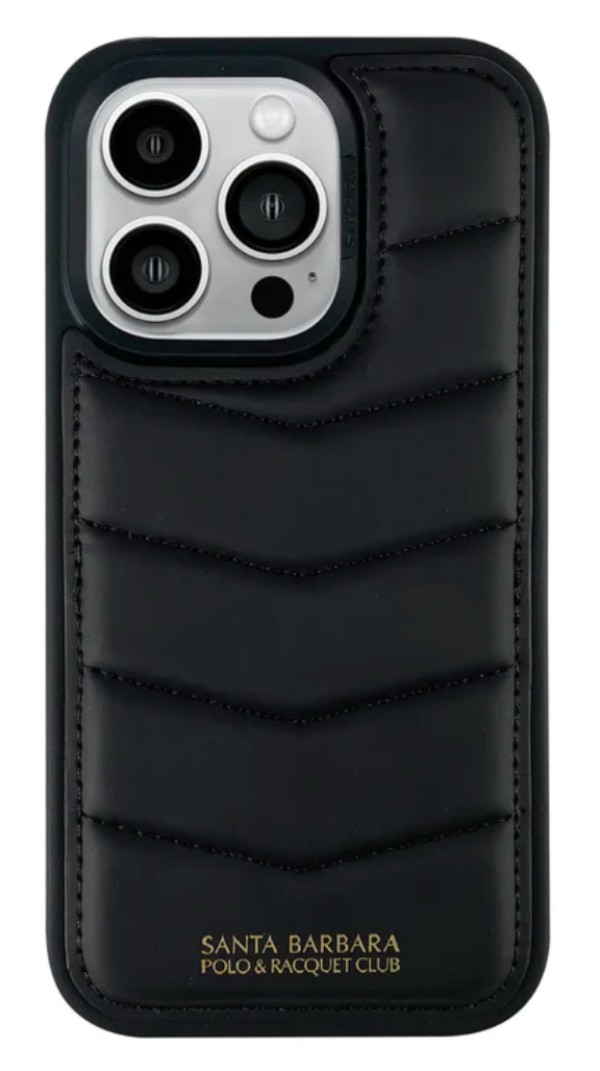Чехол Santa Barbara Polo Clyde Series Puffer Leather Back Cover iPhone 15 Pro Max, black