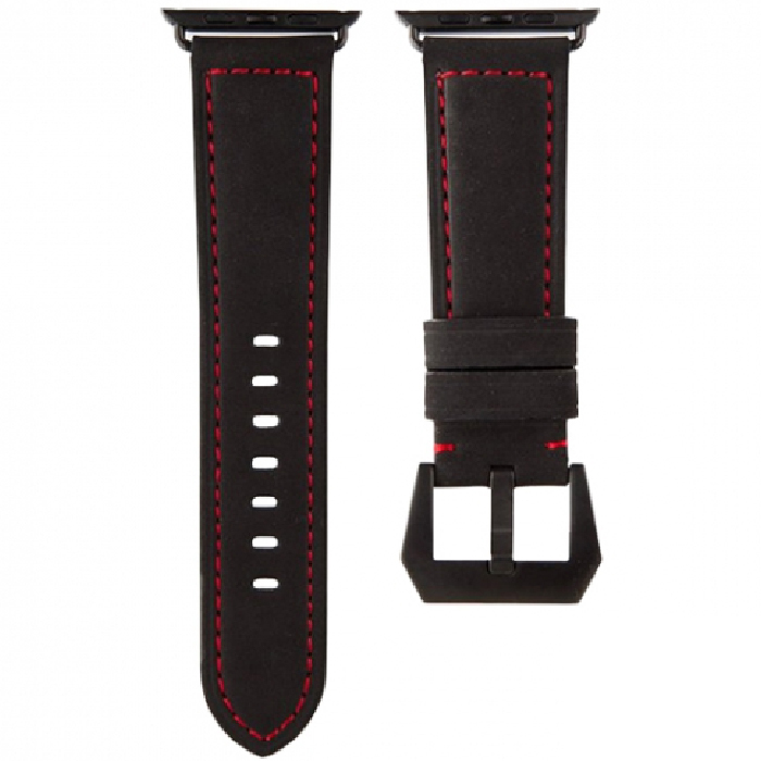 Ремешок Uniq Kronos Strap Leather для Apple Watch 42/44/45мм, черный