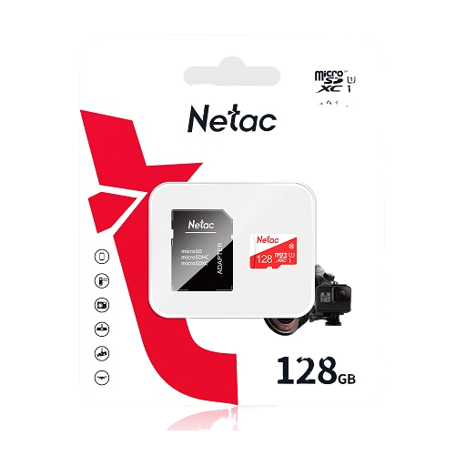 Карта памяти MicroSD 128GB Netac P500 Eco Class 10 UHS-I + SD адаптер