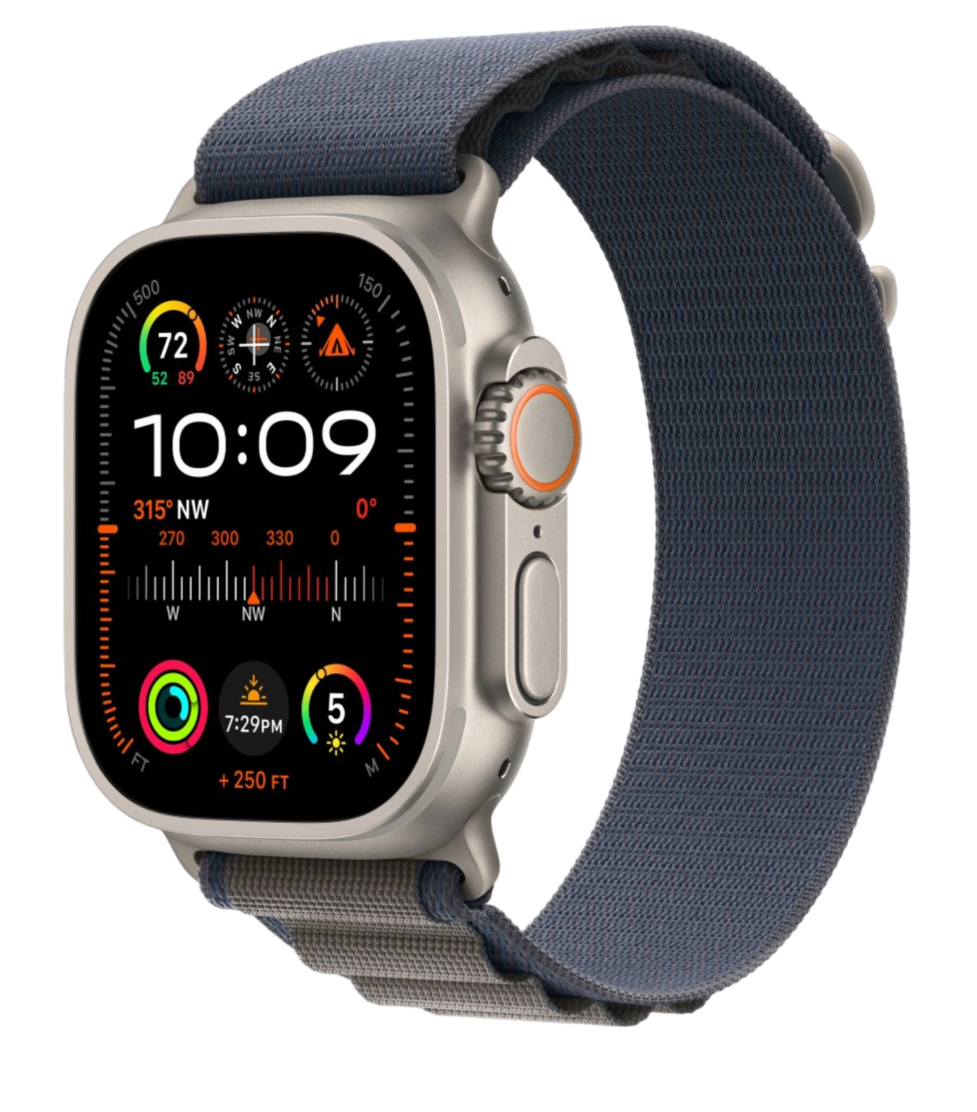Apple Watch Ultra 2 GPS, 49 мм, корпус из титана, ремешок Alpine синего цвета, M (MREP3)