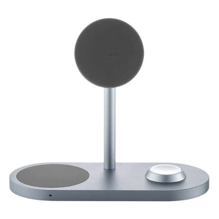 Беспроводное зарядное устройство Ubear Stage Pro 3 в 1 Magnetic Galaxy edition, серый
