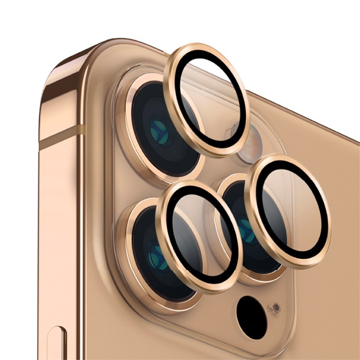 Защитное стекло Samos на камеру для iPhone 14 Pro/14 Pro Max Gold