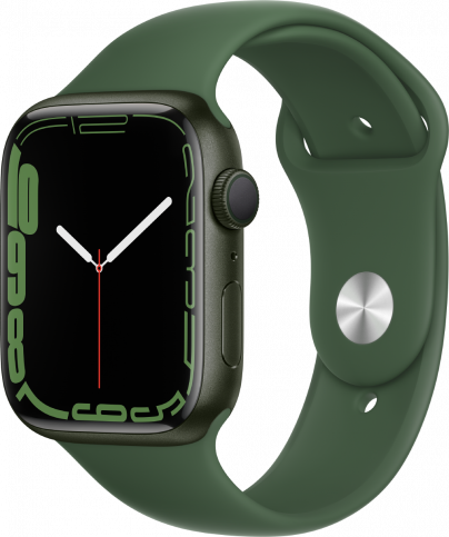 Apple Watch Series 7, 41 мм, (MKN03) корпус из алюминия зеленого цвета, спортивный ремешок зеленого цвета
