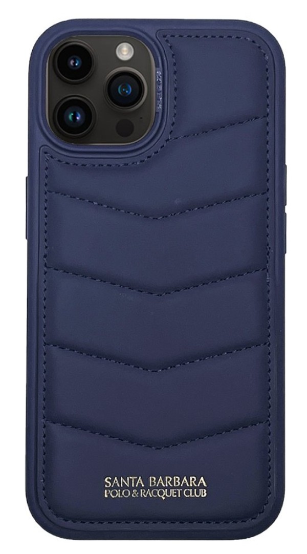 Чехол Santa Barbara Polo Clyde Series Puffer Leather Back Cover iPhone 15 Pro Max, blue
