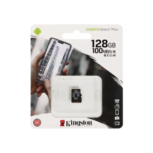 Карта памяти MicroSD 128GB Kingston Class 10 Canvas Select Plus A1 (100 Mb/s) без адаптера