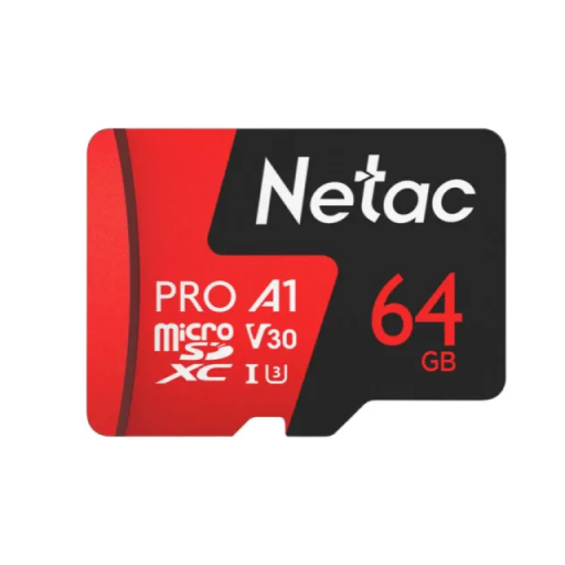 Карта памяти MicroSD 64GB Netac P500 Eco Class 10 UHS-I + SD адаптер
